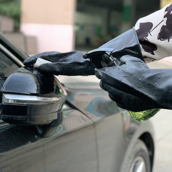 Hot Selling Black 35cm Rubber Gloves Acid And Alkali Resistant Double Protective Gloves Chemical Anti-Corrosion Labor Protect