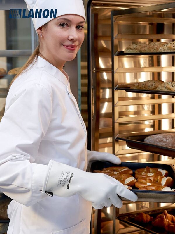 LANON | Liquid Silicone Food Grade Gloves Heat Resistant Oven Gloves with Fingers