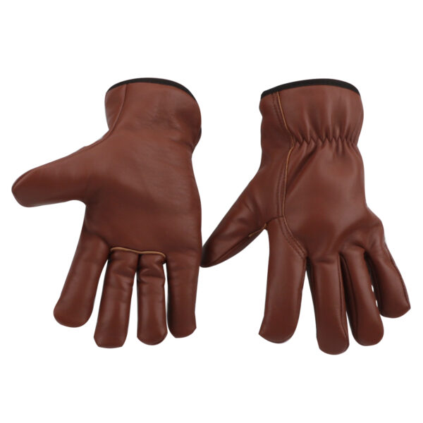 Dark Brown Sheepskin Winter Warm Gloves Outdoor Sports Gloves