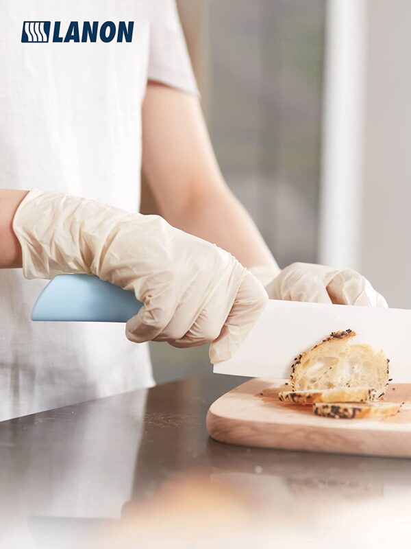 LANON | Food-Contact Grade Powder-Free 5 mil White Latex Disposable Gloves